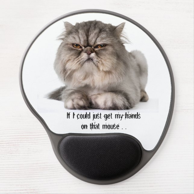 Cranky Cat computer gel mouse pad (Front)