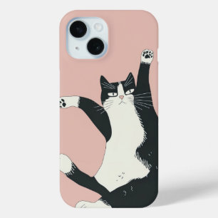 Cranky Cat Dance Print Funny and Quirky Cat Art iPhone 15 Case