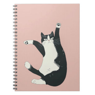 Cranky Cat Dance Print Funny and Quirky Cat Art Notebook