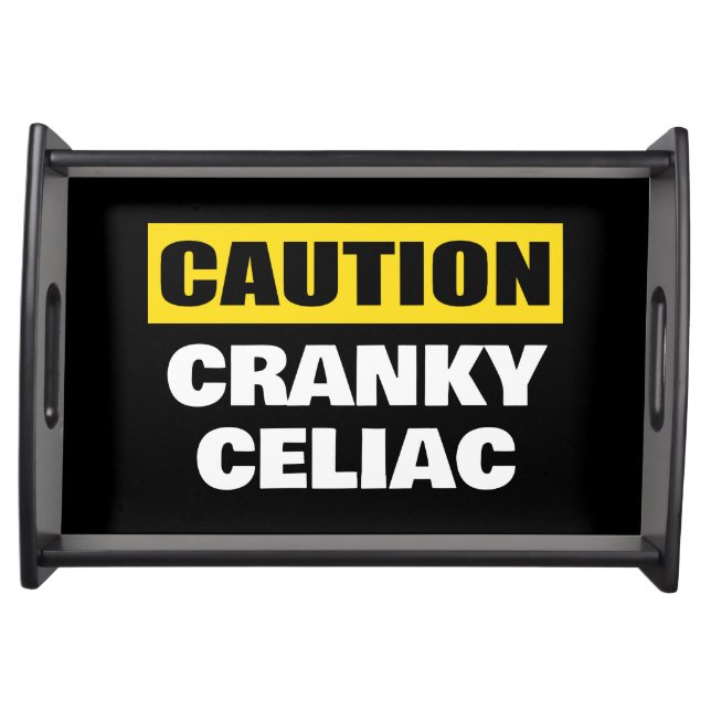 Cranky Celiac Fun Caution Warning Coeliac Disease Serving Tray (Front)