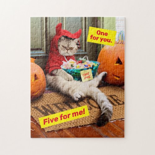 Cranky Devil Cat Jigsaw Puzzle