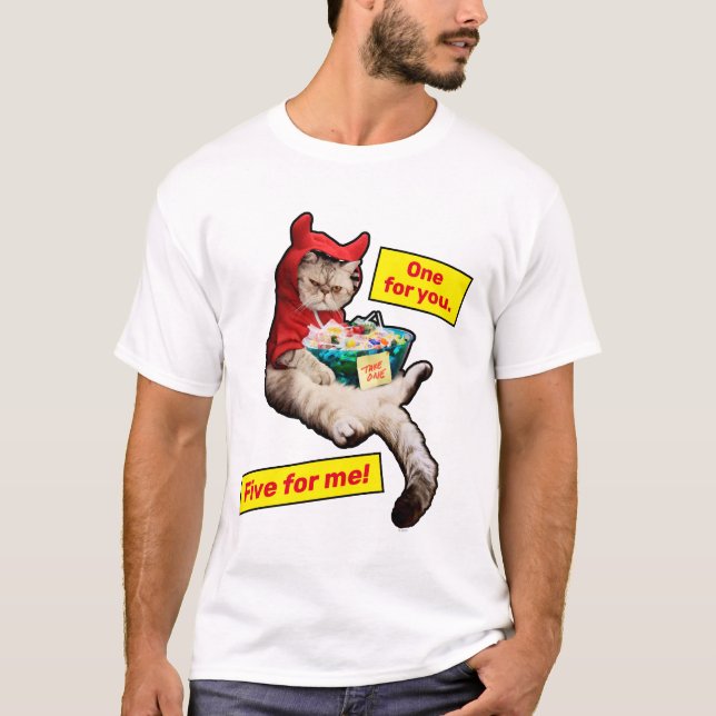 Cranky Devil Cat T-Shirt (Front)