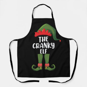 Cranky Elf Family Matching Group Christmas Apron