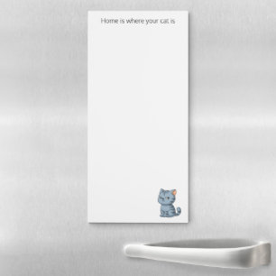 Cranky Grey Tabby Cat Quote Magnetic Notepad