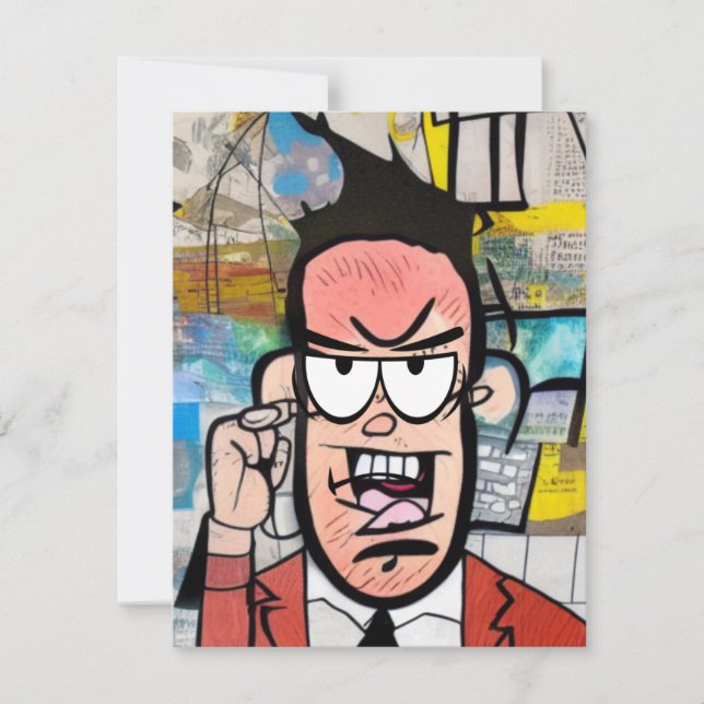 Cranky Man Note Card (Front)
