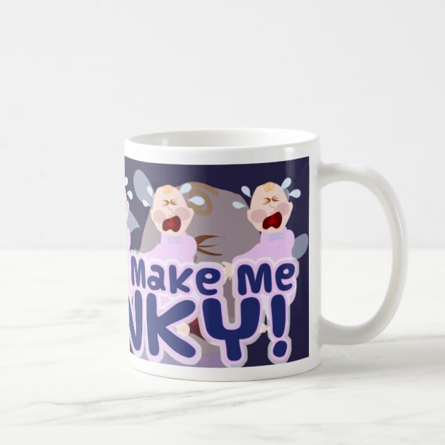 Cranky Mornings Funny Baby Cartoon Art Coffee Mug (Right)