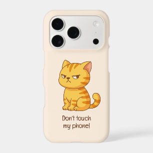Cranky Orange Tabby Cat Custom Text Iphone 18 Pro Case