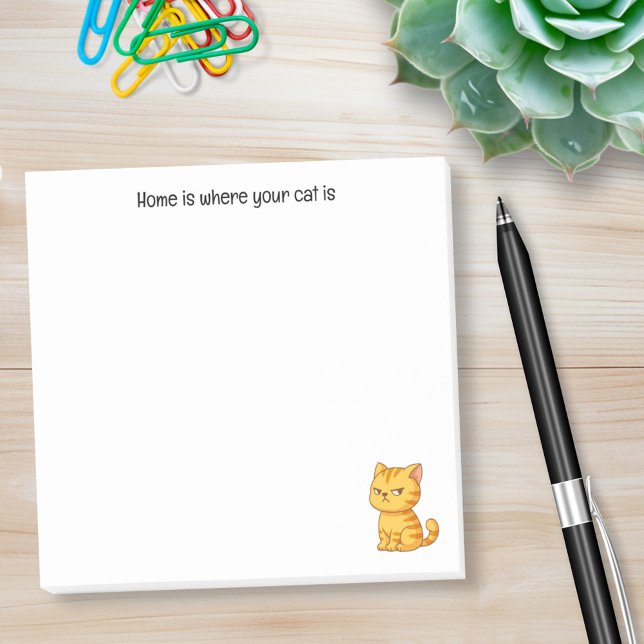 Cranky Orange Tabby Cat Custom Text Post-it Notes (Creator Uploaded)