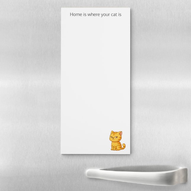 Cranky Orange Tabby Cat Quote Magnetic Notepad (In Situ)