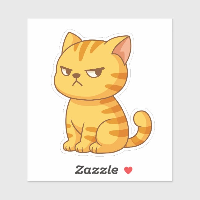 Cranky Orange Tabby Cat Sticker (Sheet)