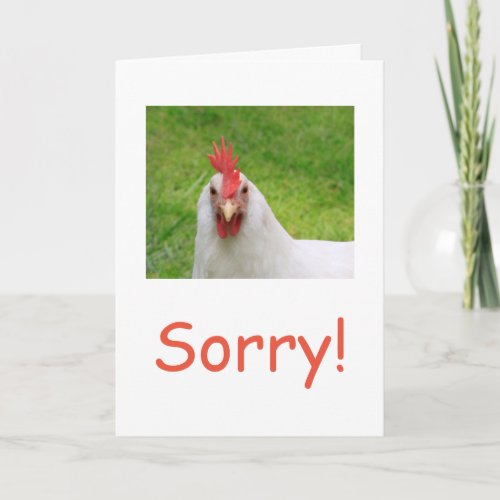 Cranky Rooster Apology Card