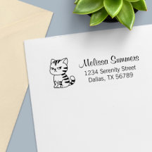 Cranky Tabby Cat Return Address