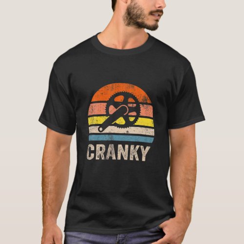 Cranky Vintage Sun Funny Bicycle Lovers Cycling Cr T_Shirt