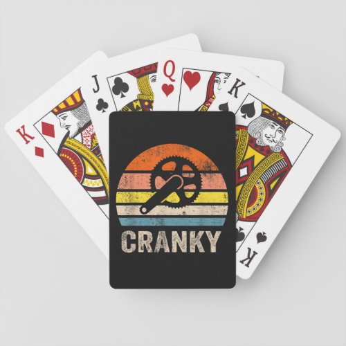 Cranky Vintage Sun Funny Bicycle Lovers Cycling Poker Cards