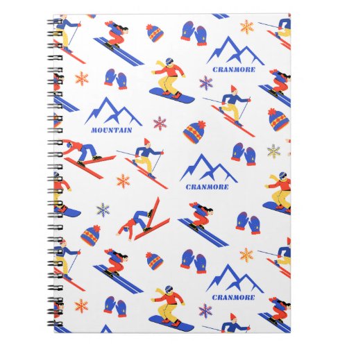 Cranmore Mount New Hamphire Ski Snowboard Pattern Notebook