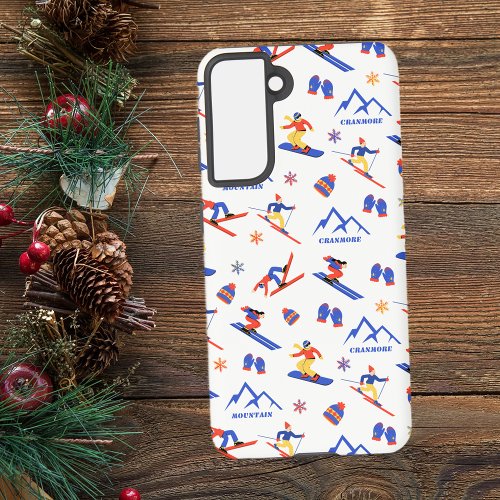 Cranmore Mount New Hamphire Ski Snowboard Pattern Samsung Galaxy S21 Case