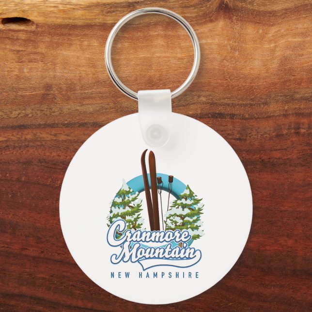 Cranmore Mountain New Hampshire Ski logo  Keychain (Back)