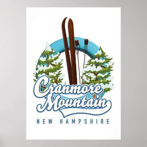 Cranmore Mountain New Hampshire Ski logo  Poster