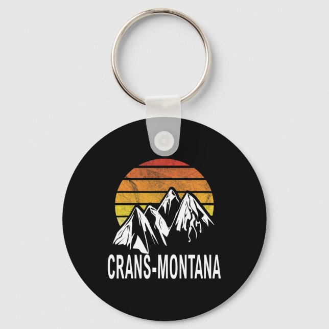 Crans-montana Swiss Alps Switzerland Ski Resort Sn Keychain (Front)