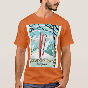 CransMontana Switzerland ski poster T-Shirt