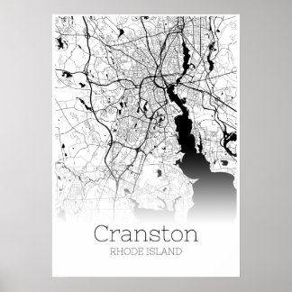 Cranston Map - Rhode Island - City Map Poster