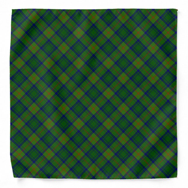 Cranstoun tartan green blue plaid bandana (Front)