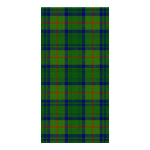 Cranstoun tartan green blue plaid card