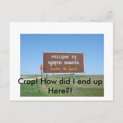 Crap North Dakota Postcard