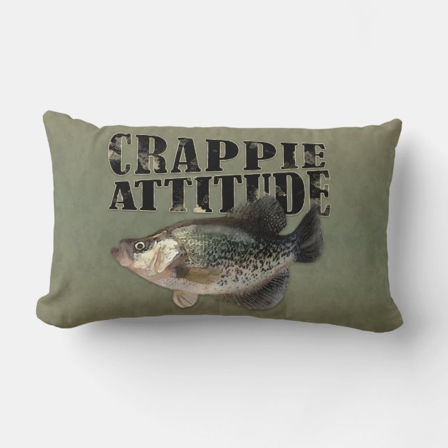 Crappie Attitude Fish Fishing Lumbar Pillow (Front)