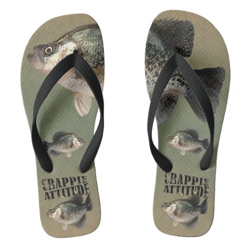 Crappie Attitude Fishing Flip Flops