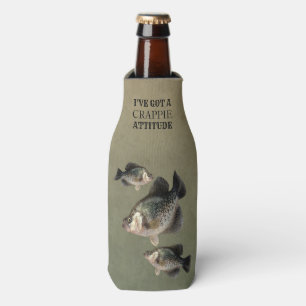 Crappie Attitude Funny Fishing Bottle Cooler