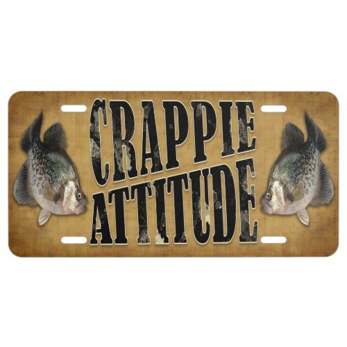 Crappie Attitude Funny Fishing License Plate