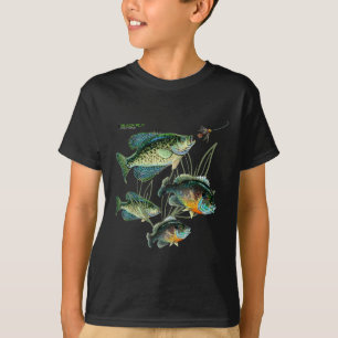 Crappie Bluegill Fishing Shirts Hoodies Black Fly 