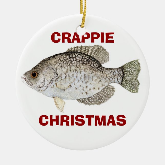 CRAPPIE CHRISTMAS CERAMIC ORNAMENT (Front)