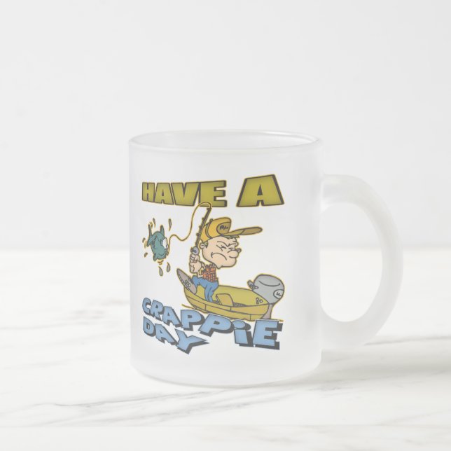 Crappie Day Fishing T-shirts and Gifts Frosted Glass Coffee Mug (Right)