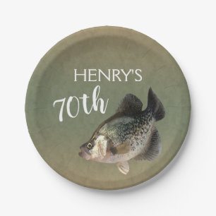 Crappie Fish 70th Birthday Paper Plates