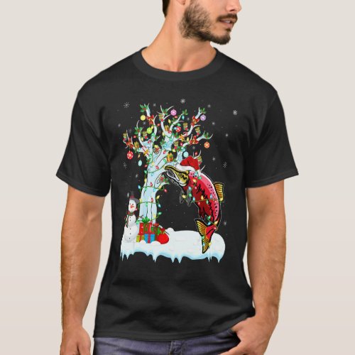 Crappie Fish Xmas Tree Lighting Santa Hat Crappie  T_Shirt
