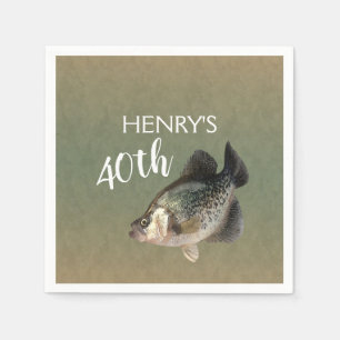 Crappie Fishing 40th Birthday Napkins