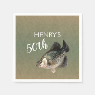 Crappie Fishing 50th Birthday Napkins
