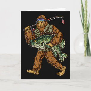 Crappie Fishing Bigfoot Panfishing Fishermen Card