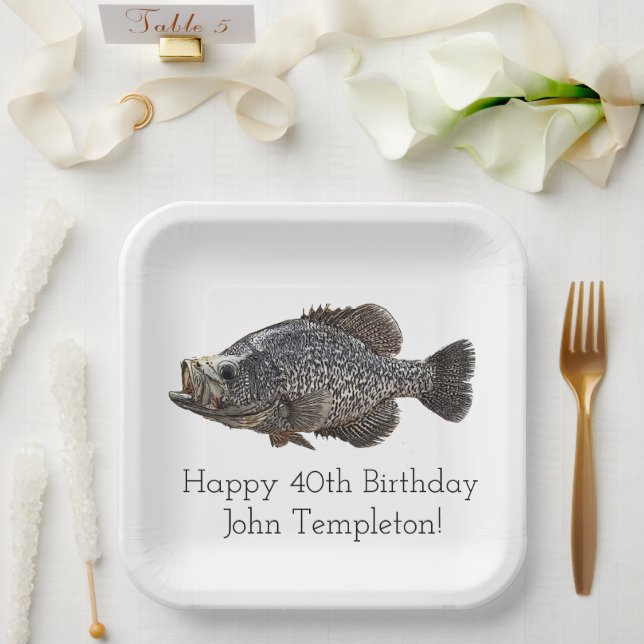 Crappie Fishing Birthday Party  Paper Plates (Wedding)