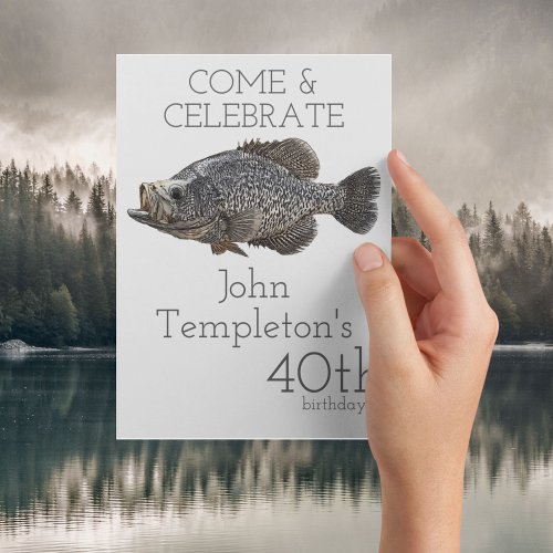 Crappie Fishing Fisherman Angler Mens Birthday Invitation