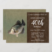 Crappie Fishing Theme 40th Birthday Party Invitation (Front/Back)