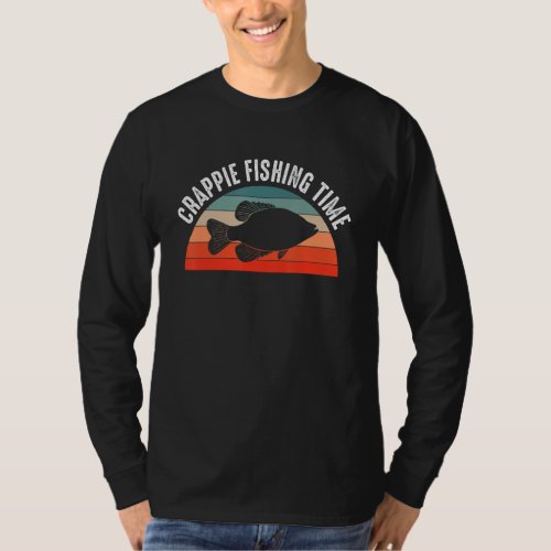 Crappie Fishing Time Vintage Retro Fisherman 1 T_Shirt