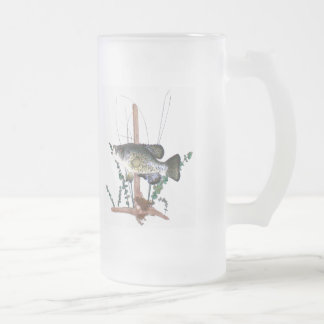 Crappie Mount Frosted Glass Beer Mug