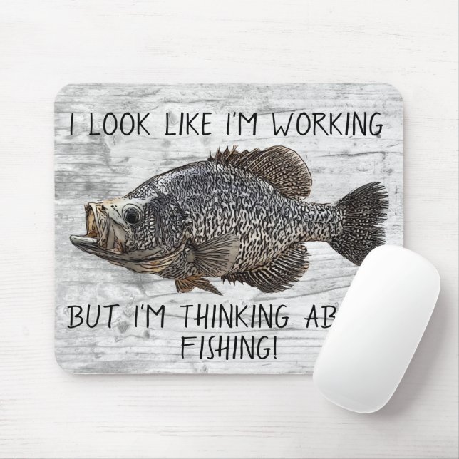 Crappie Panfish Fishing Work Funny Angler Cool  Mouse Pad (With Mouse)