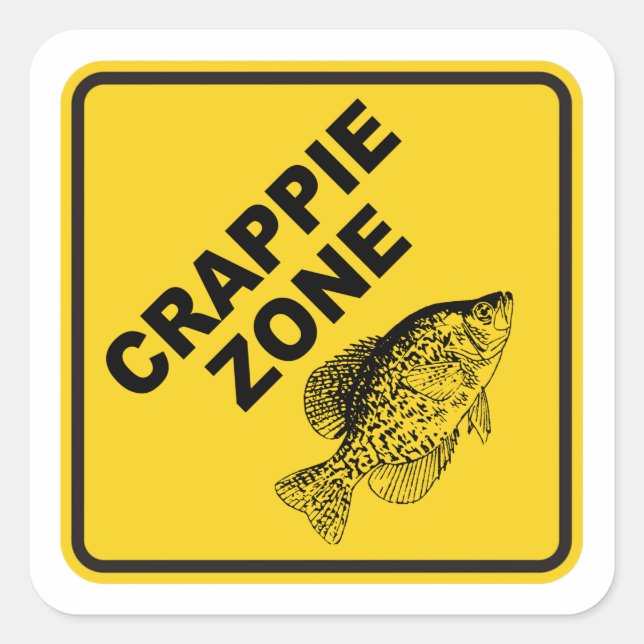 Crappie Zone Square Sticker (Front)