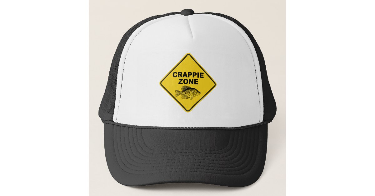 Have a Crappie Day Funny Fishing Mesh Back Trucker Hat Black