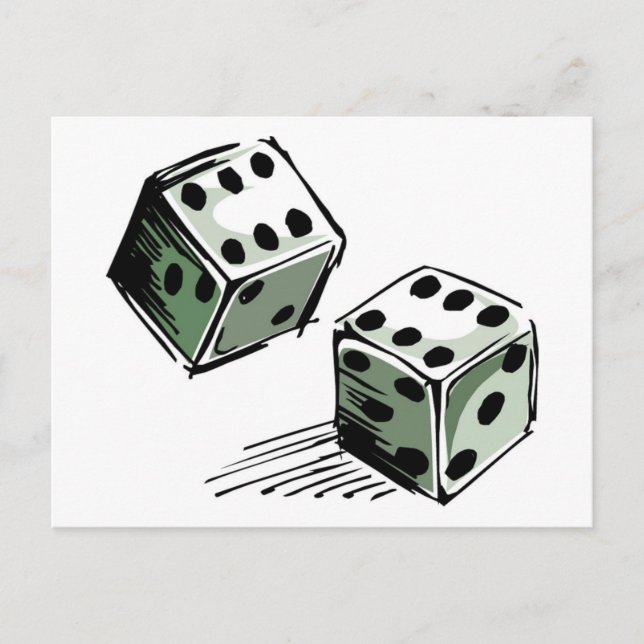 Craps Dice High Roller Gambling Postcard (Front)