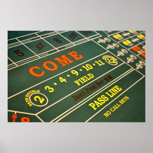 Craps Gambling Table Poster